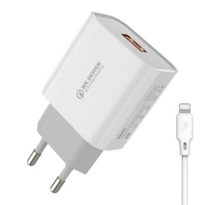 Φορτιστής Σπιτιού 18W WK WP-U57, με καλώδιο Lightning Λευκό