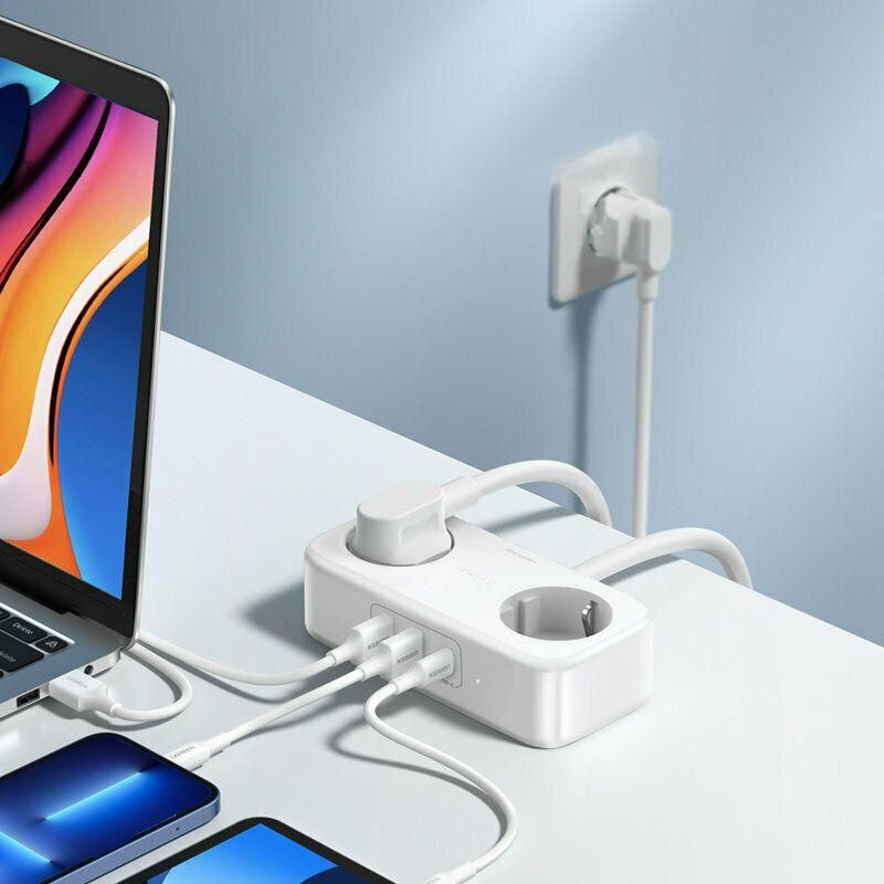 Ugreen Πολύπριζο 2 Θέσεων με 3 USB και Καλώδιο 1.8m Μαύρο - Image 2