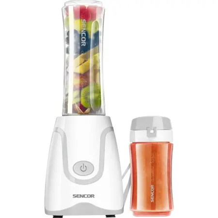 Μπλέντερ Smoothie Maker Sencor SBL 2210WH 500W Λεπίδες Τιτανίου με Δυο Παγούρια 600ml και 300ml Λευκό