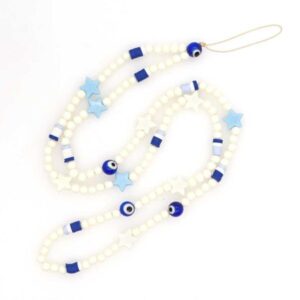 Κολιέ Λουράκι Κινητού Phone Strap Jewelry 80cm Blue Star