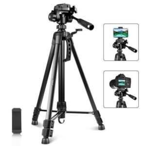 Τρίποδο Αλουμινίου Puluz με 3D κεφαλή 360° + βάση τηλεφώνου Μαύρο