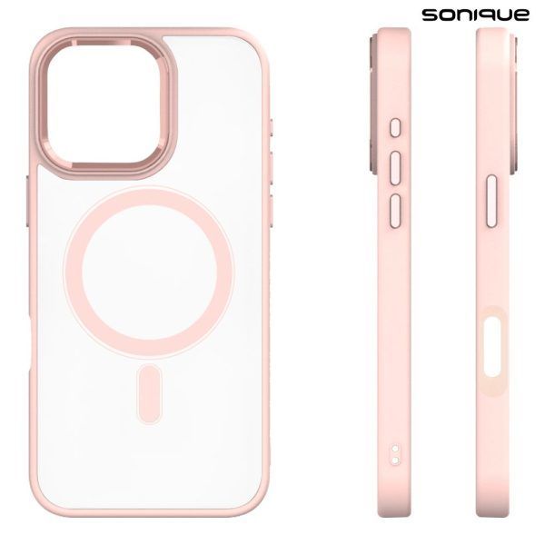 Θήκη Magnetic MagMetal Sonique Apple iPhone 16 Pro Max Ροζ