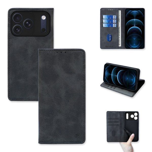 Θήκη Πορτοφόλι Vintage Magnet Wallet Sonique Apple iPhone 17 Pro Μαύρο
