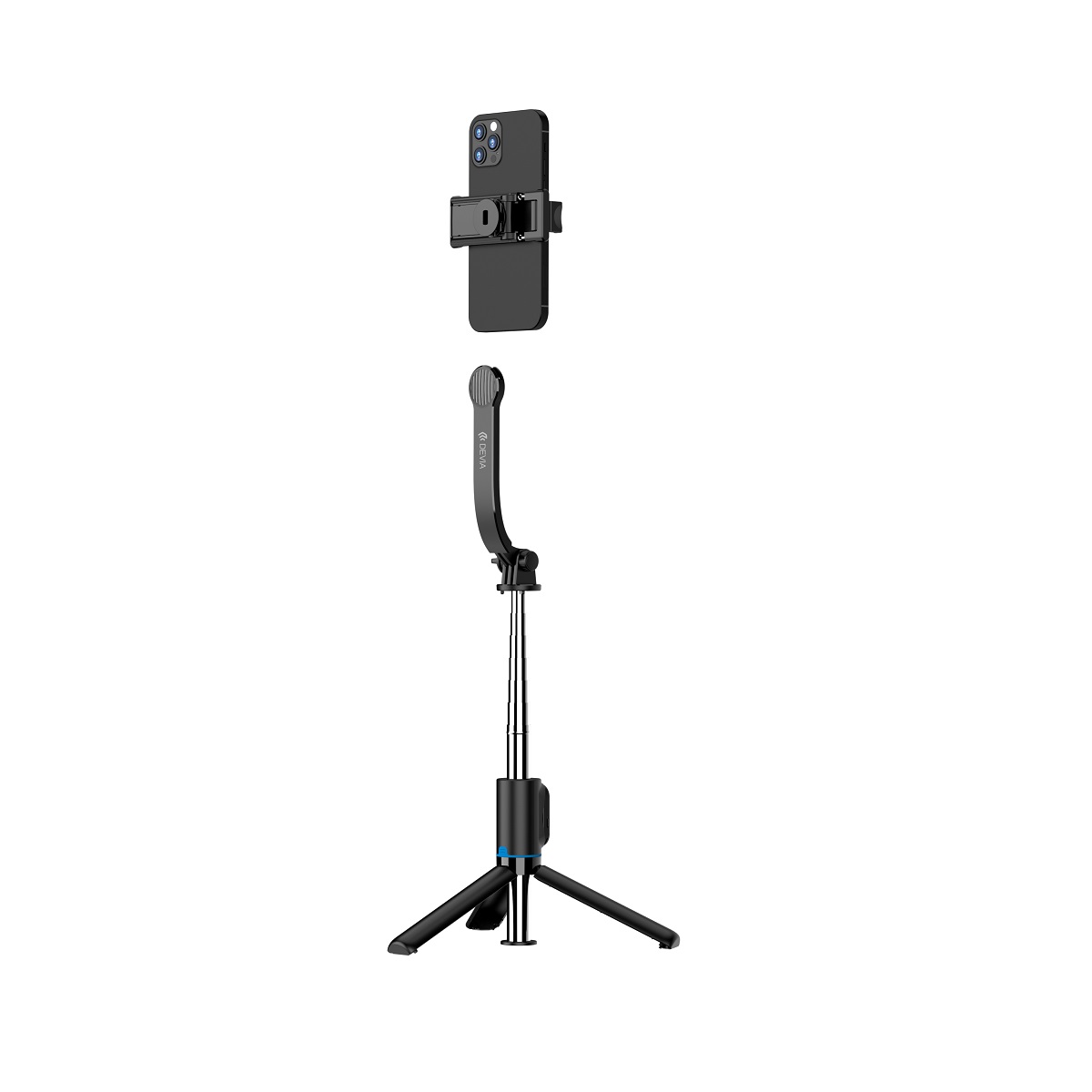 Ασύρματο Selfie Stick & Τρίποδο Devia C10 Life Creation για Smartphones Πλάτους 65 έως 95mm Μαύρο