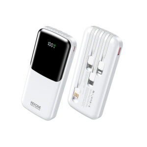 Power Bank 10000mAh PD 22,5W WK WP-65 2 Ports, with cable USB-C/Lightning/Micro/USB White