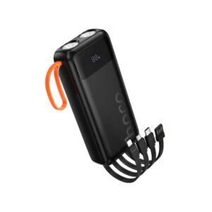 Power Bank Hoco J151A Spirit 20000mAh με 4 Καλώδια Φόρτισης, Φακό και LED Ένδειξη Μαύρο