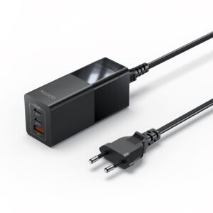 Φορτιστής Yesido YC58 USB-A + 2x Type-C 100W GaN Fast Charger Μαύρο