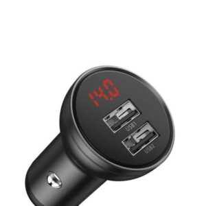 Φορτιστής Αυτοκινήτου Baseus Digital Display Dual USB 4.8A 24W Γκρι