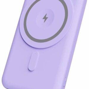 Power Bank Yenkee YPB 501 5000mAh 15W 3A MagSafe Ασύρματη Φόρτιση και 1xUSB-C PD20W, LED Ένδειξη Μπαταρίας Μωβ